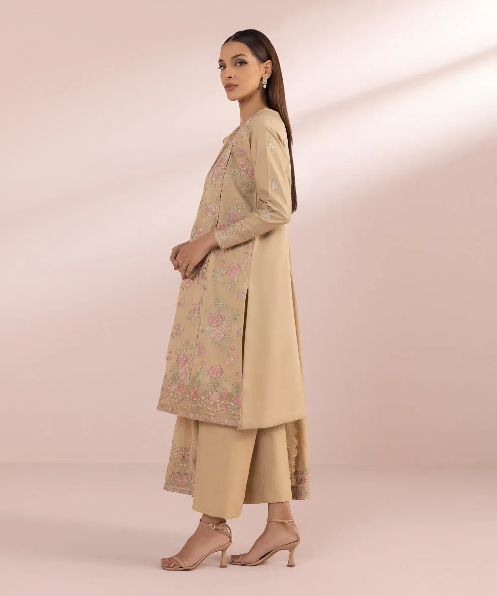Pakistani Salwar Kameez in Beige Shade Party Wear Salwar Suit