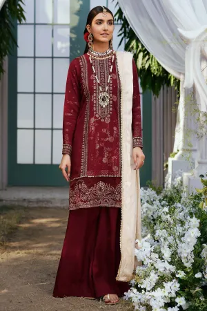 Pakistani Traditional Maroon Kameez trousers with Dupatta Eid Dress