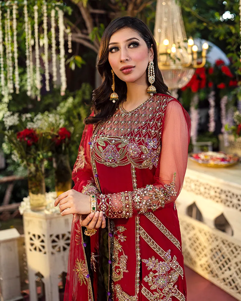 Pakistani Wedding Dress in Long Kameez Trouser Style