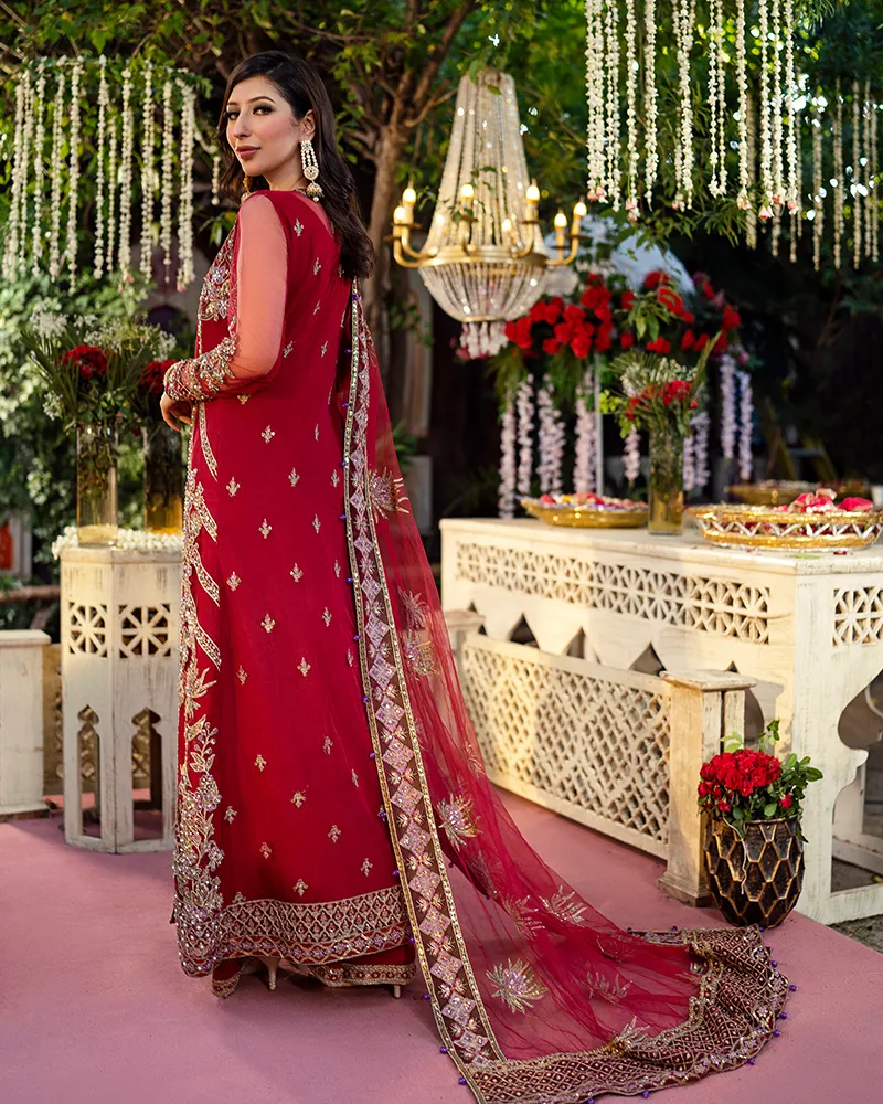 Pakistani Wedding Dress in Long Kameez Trouser Style