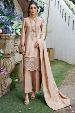 Peach Color Embroidered Kameez Trousers Pakistani Eid Dress