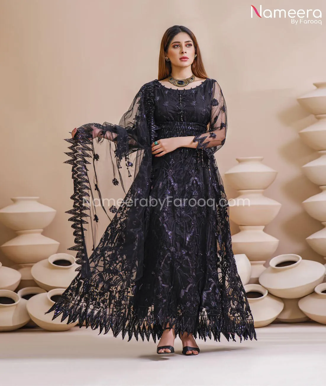 Pishwas Dress Pakistani in Black Color 2021 #PF217