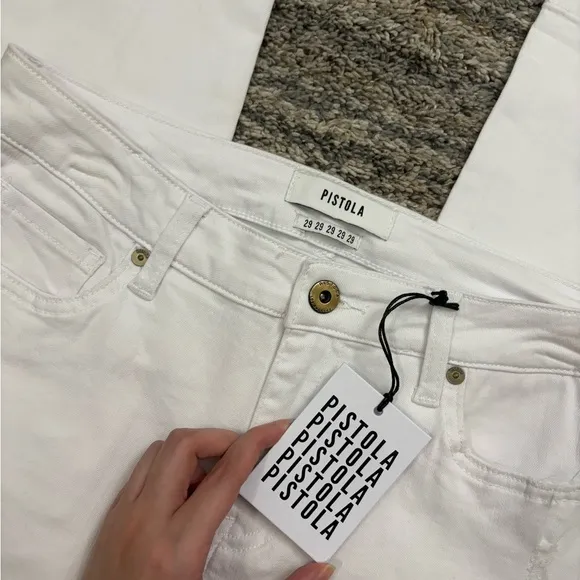 Pistola Mid Rise Skinny Jeans Sz 29 NWT | Pistola White Mid Rise Skinny Jeans *