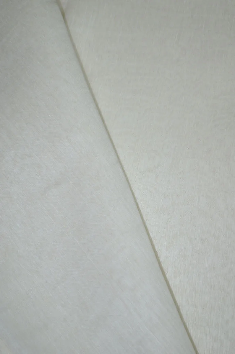 Pure Milk White Dyeable Silk Linen Fabric