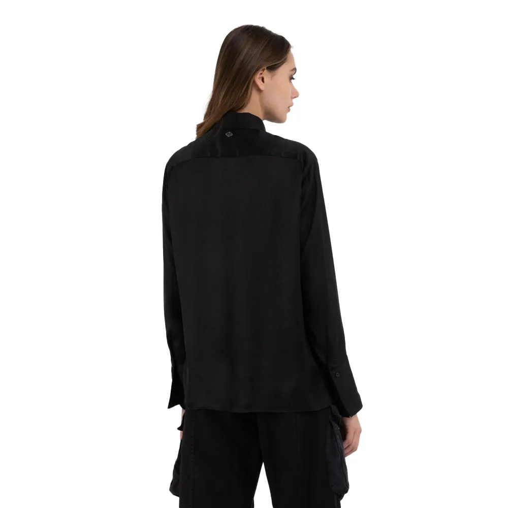 Replay Women's Shirt Comfort Fit in Viscose Satin