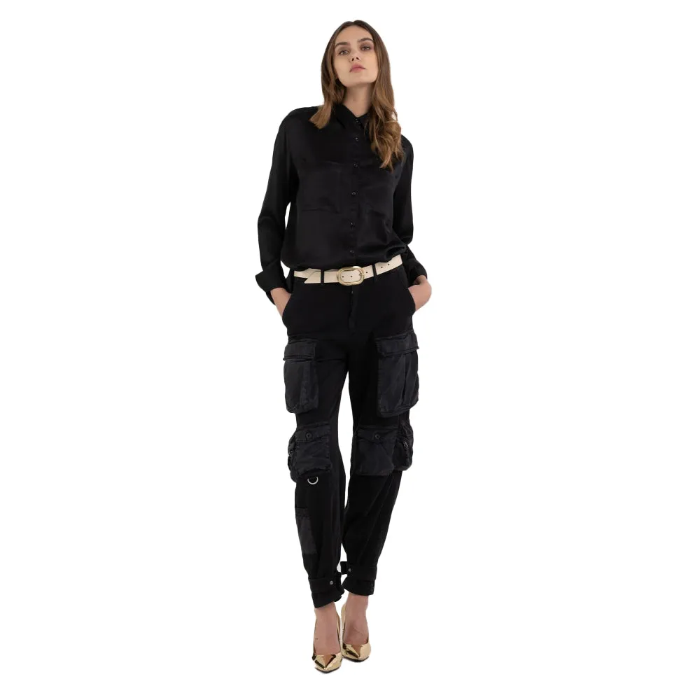 Replay Women's Shirt Comfort Fit in Viscose Satin