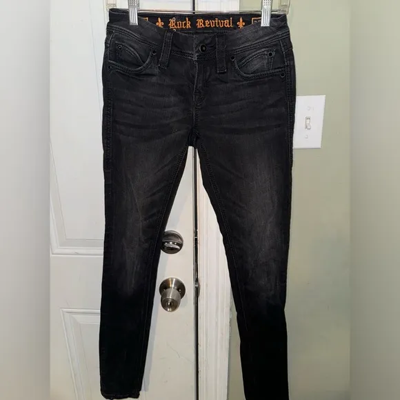Rock Revival Black Denim Skinny Jeans Sz 25 NWOT
