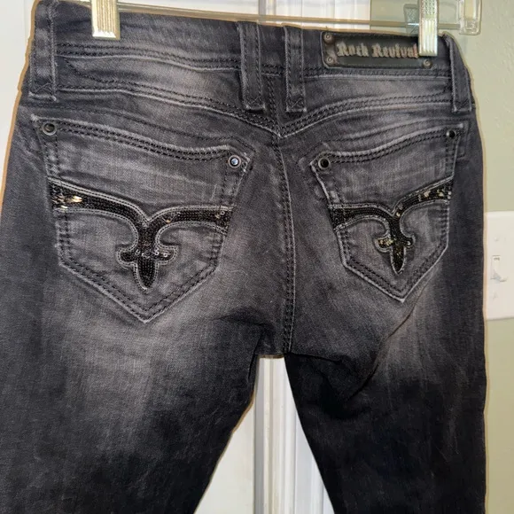 Rock Revival Black Denim Skinny Jeans Sz 25 NWOT