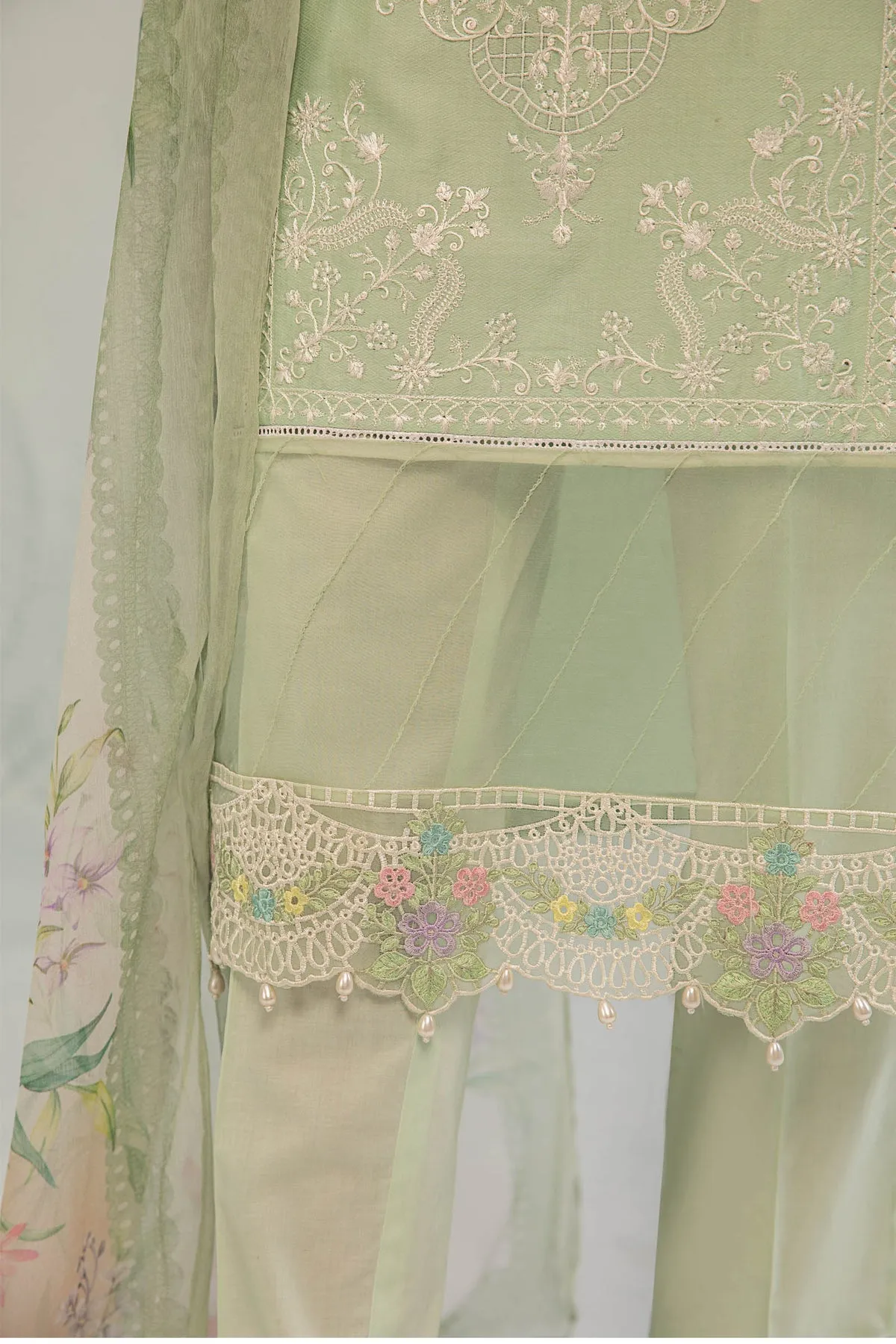 Sea Green Embroidered Pakistani Salwar Kameez with Dupatta Salwar Suit