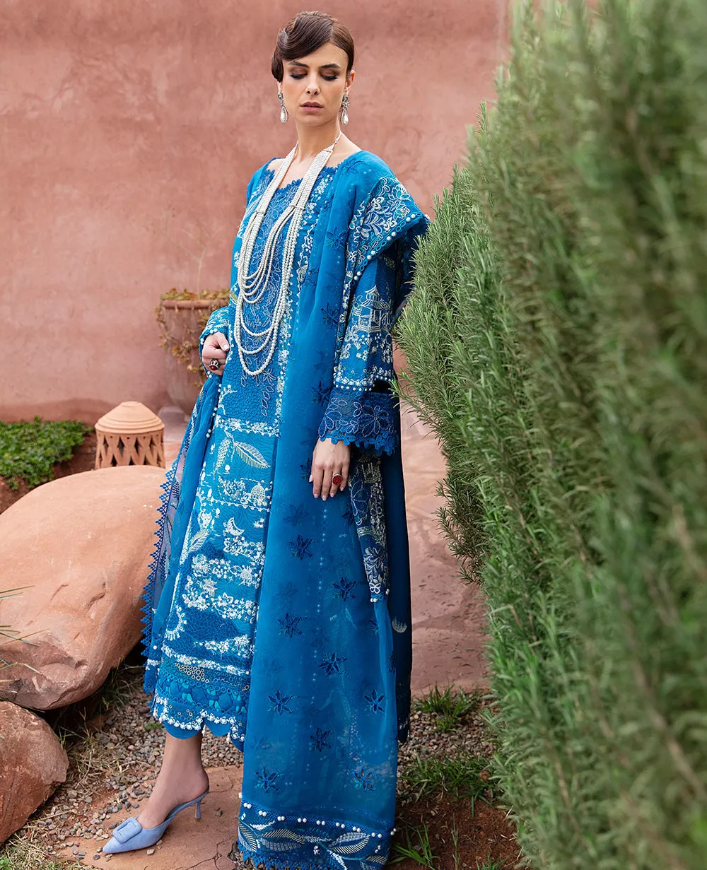 Sky Blue Heavily Embellished Pakistani Kameez Salwar Suit with Dupatta