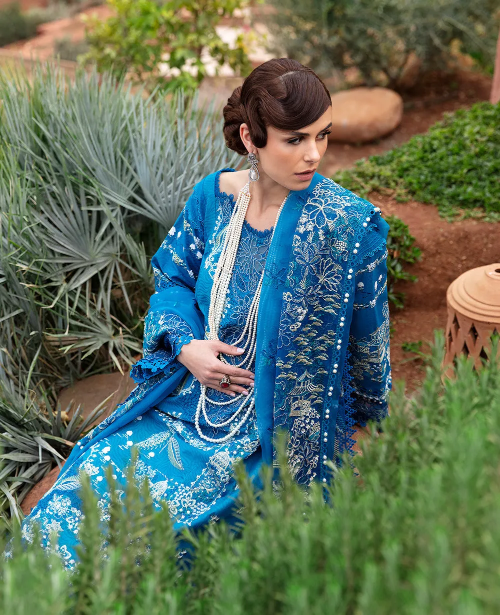 Sky Blue Heavily Embellished Pakistani Kameez Salwar Suit with Dupatta