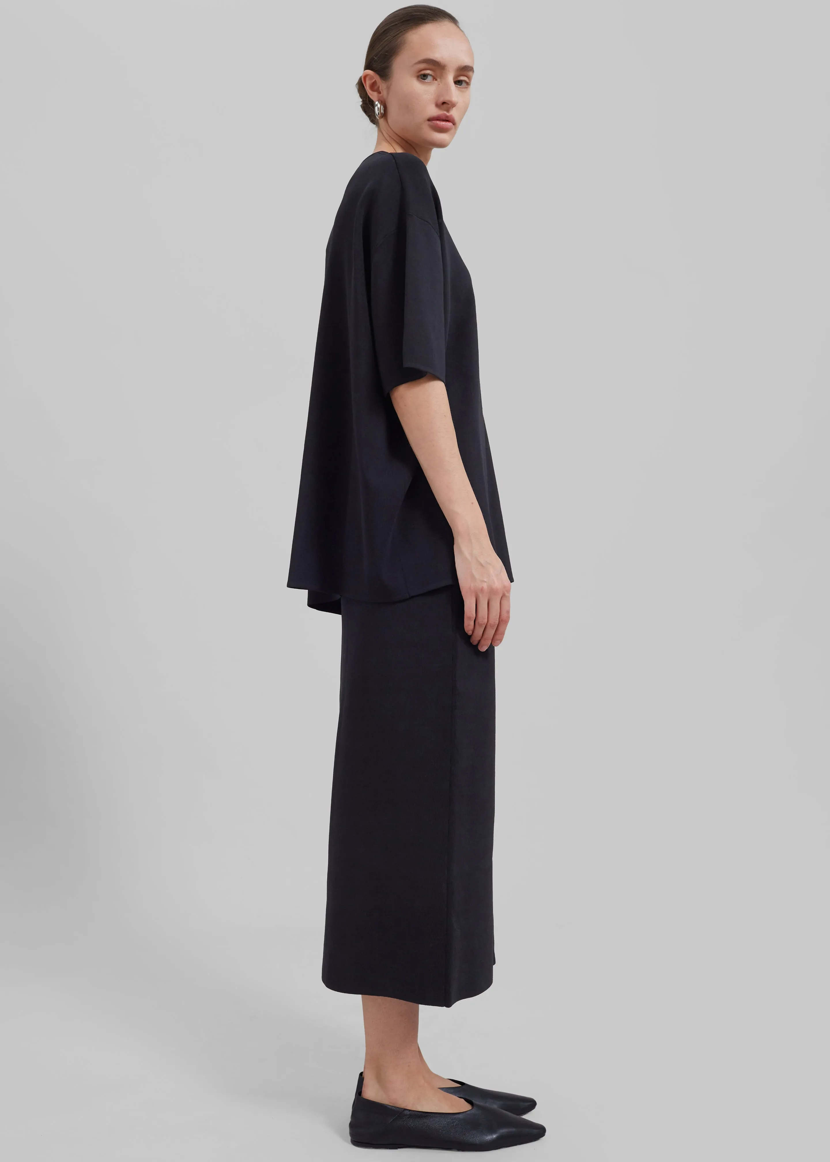 Solange Knit Pencil Skirt - Black