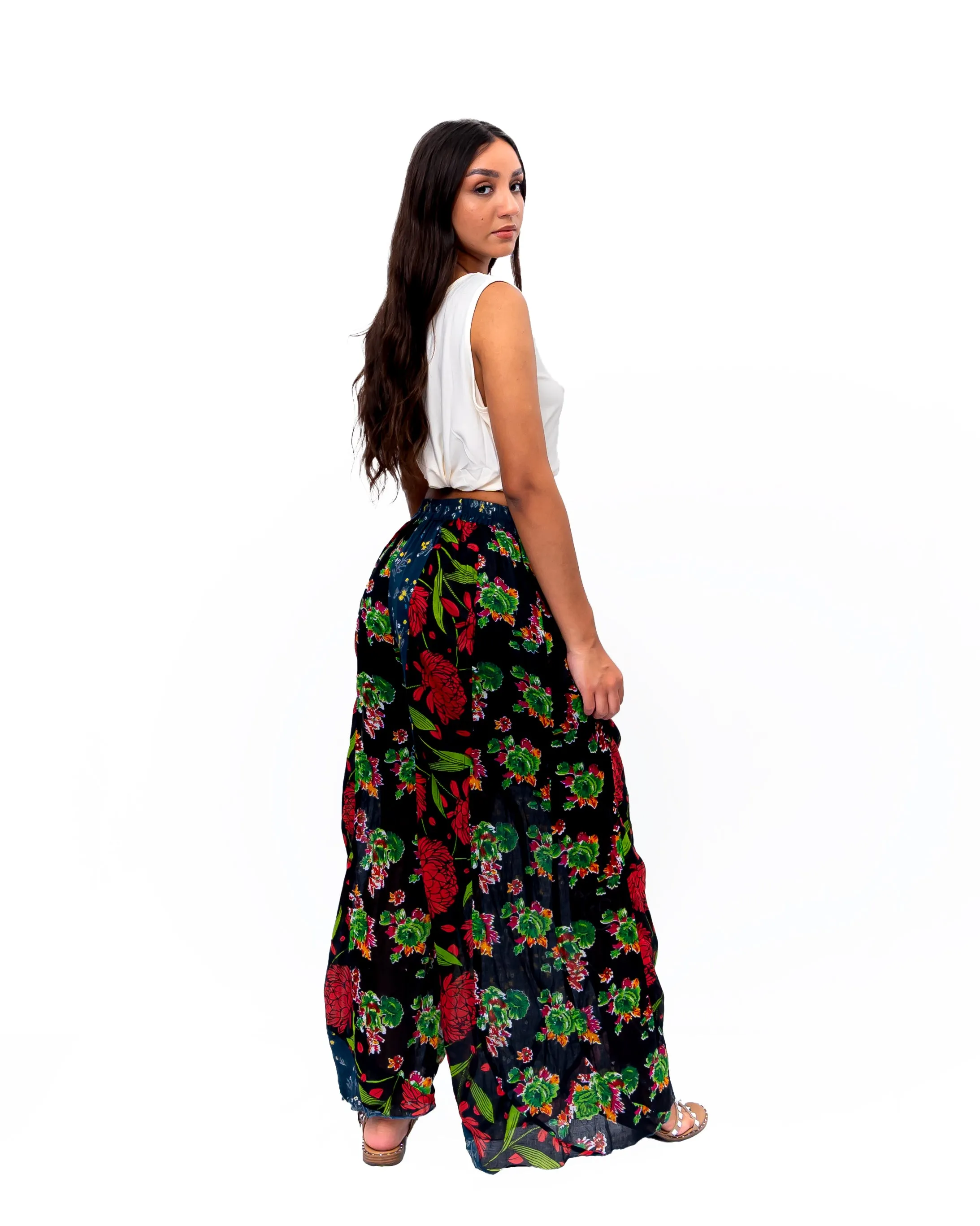 Solid Flared Pant Blue Multi Mix