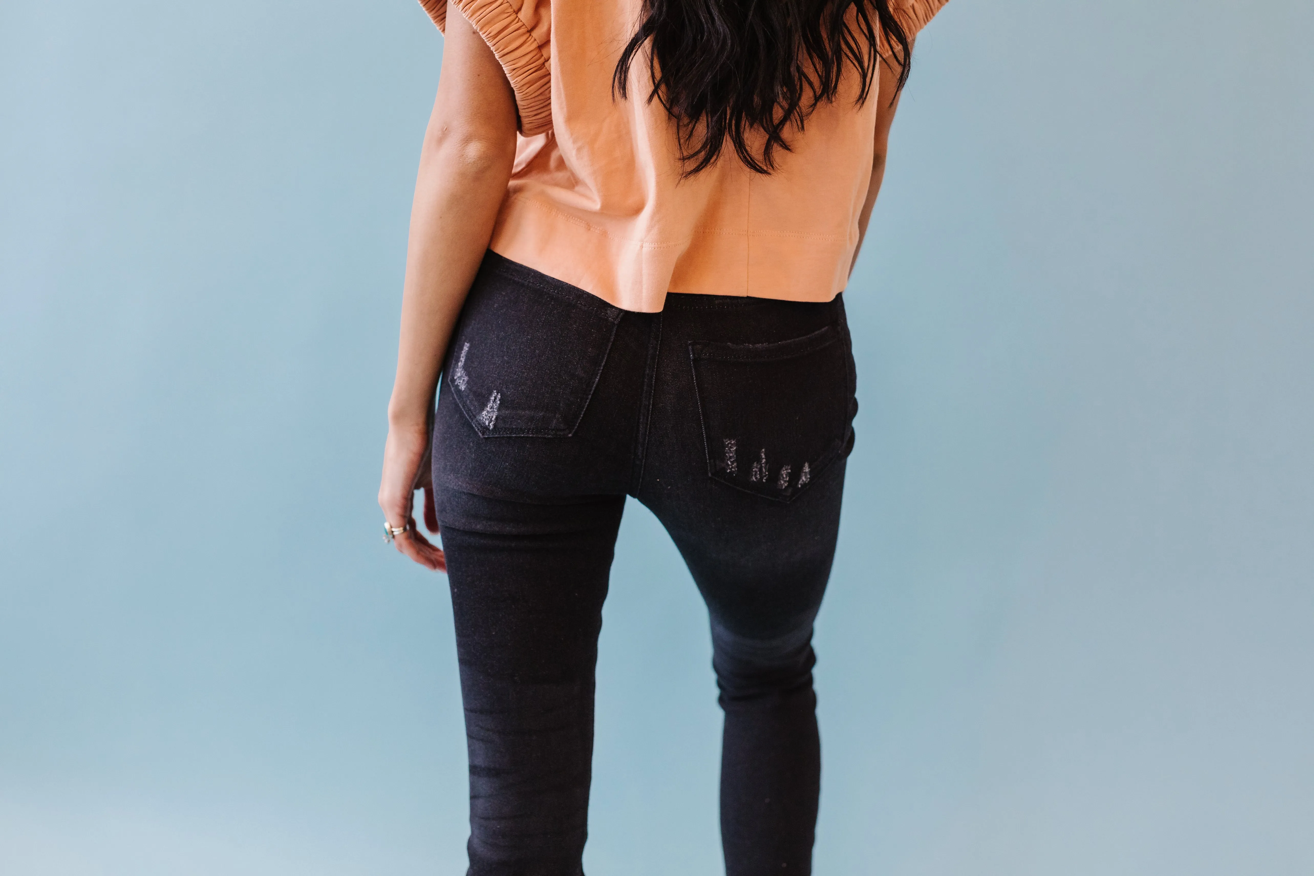 Superstar High Rise Button Fly Kancan Skinny // Dark Grey