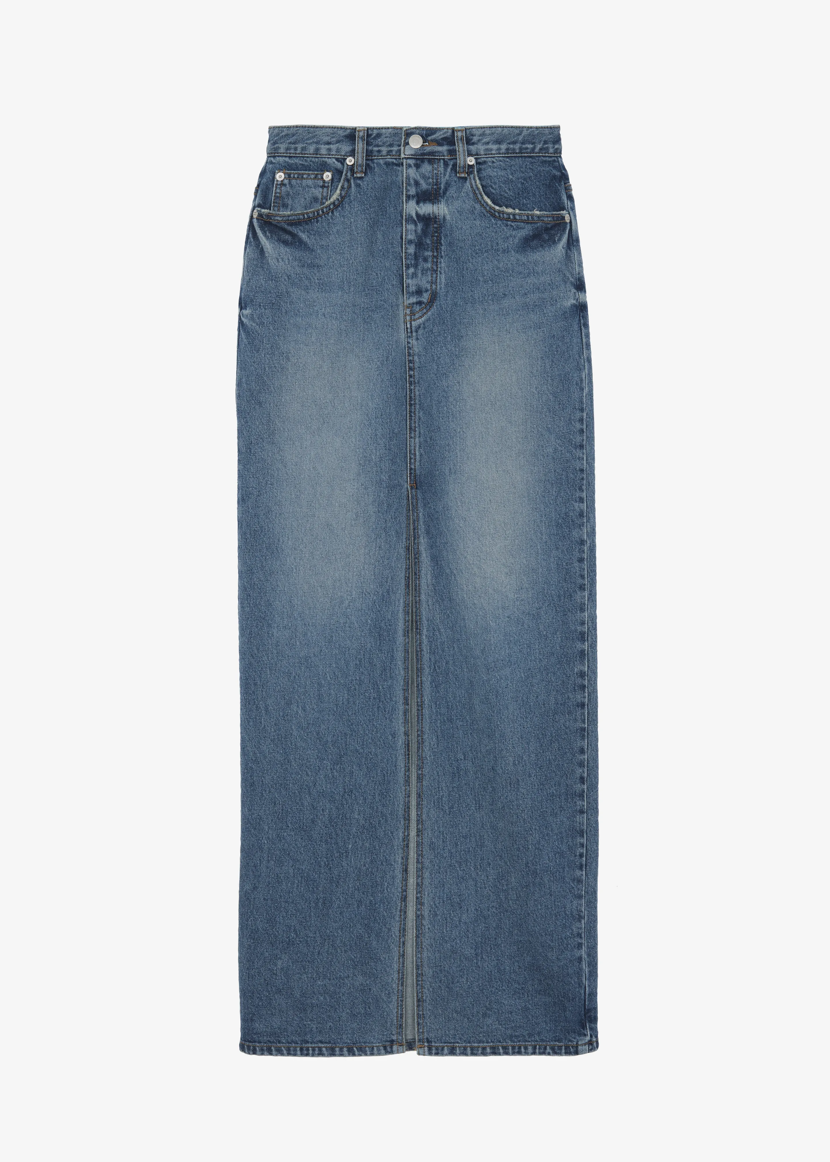 Texas Denim Pencil Skirt - Medium Wash