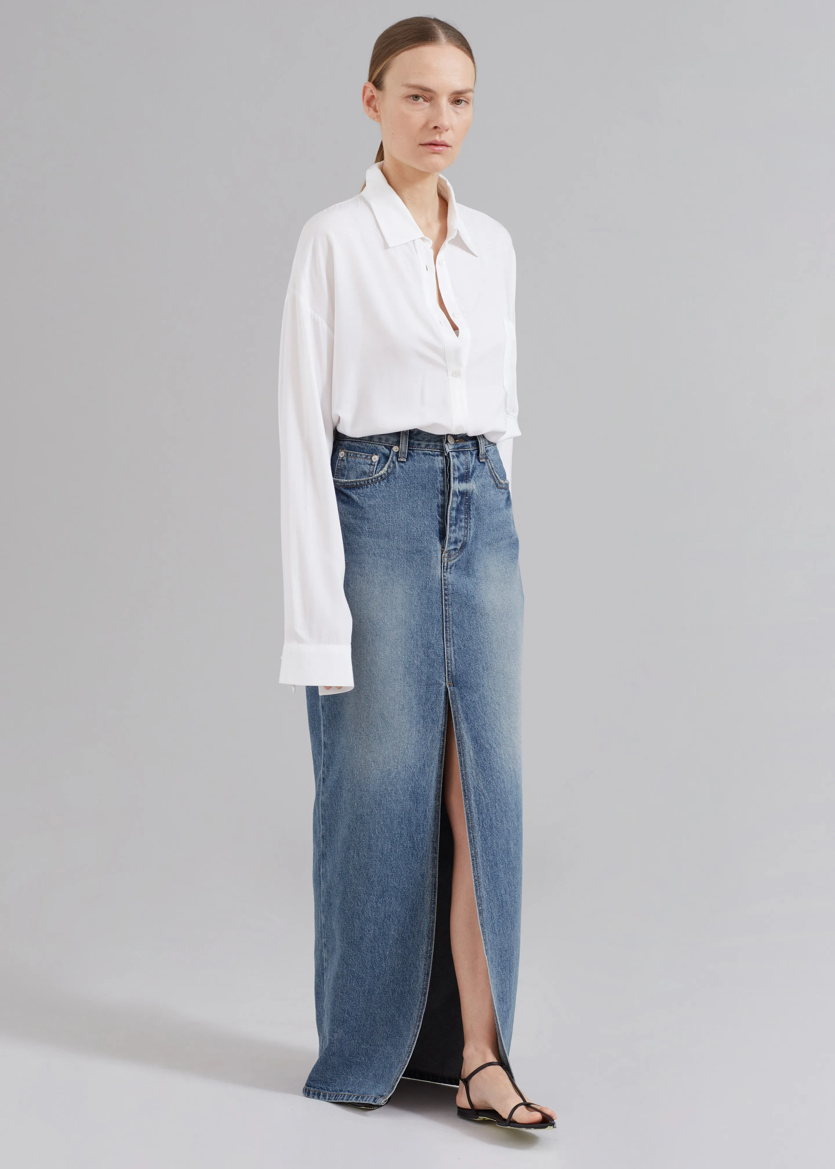 Texas Denim Pencil Skirt - Medium Wash