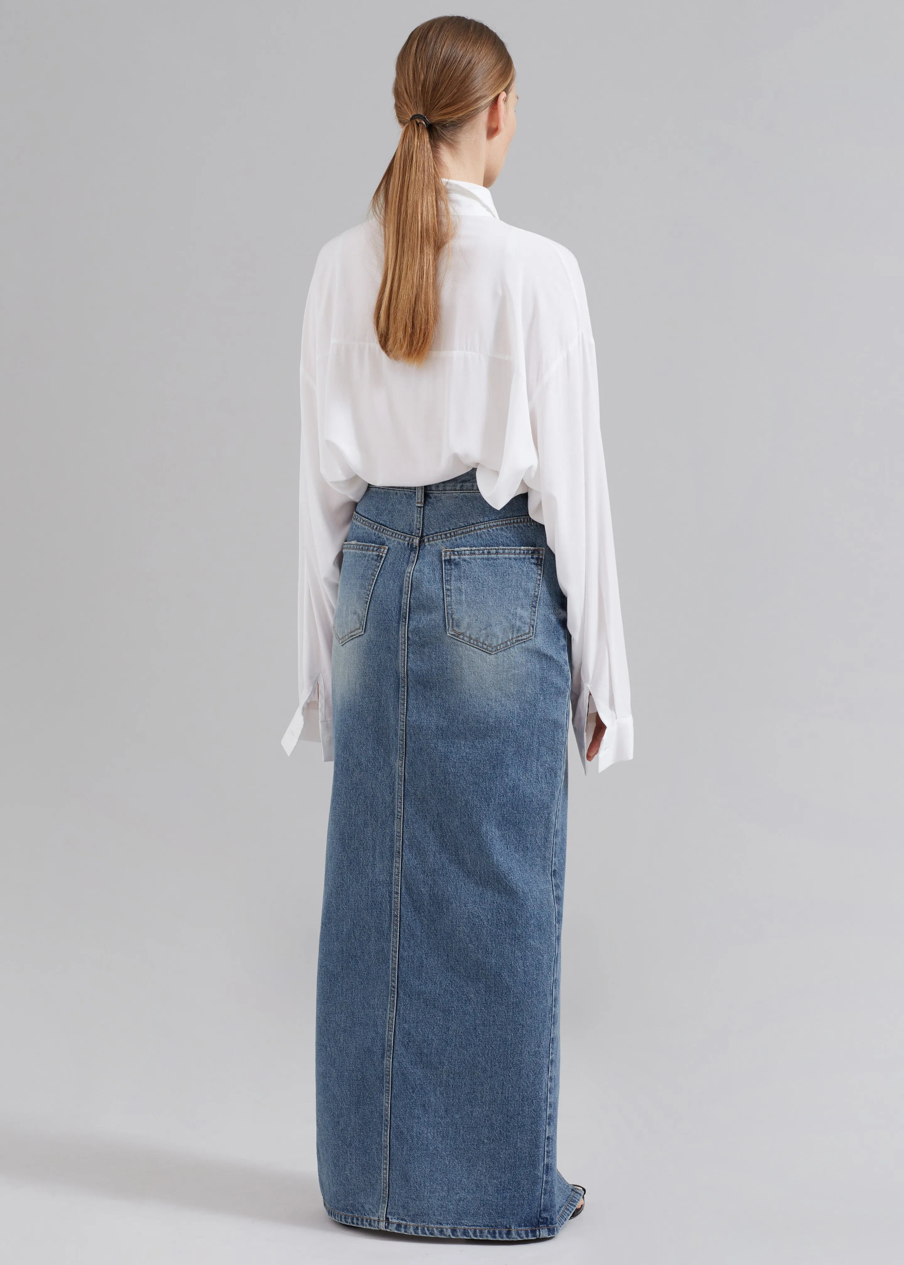 Texas Denim Pencil Skirt - Medium Wash