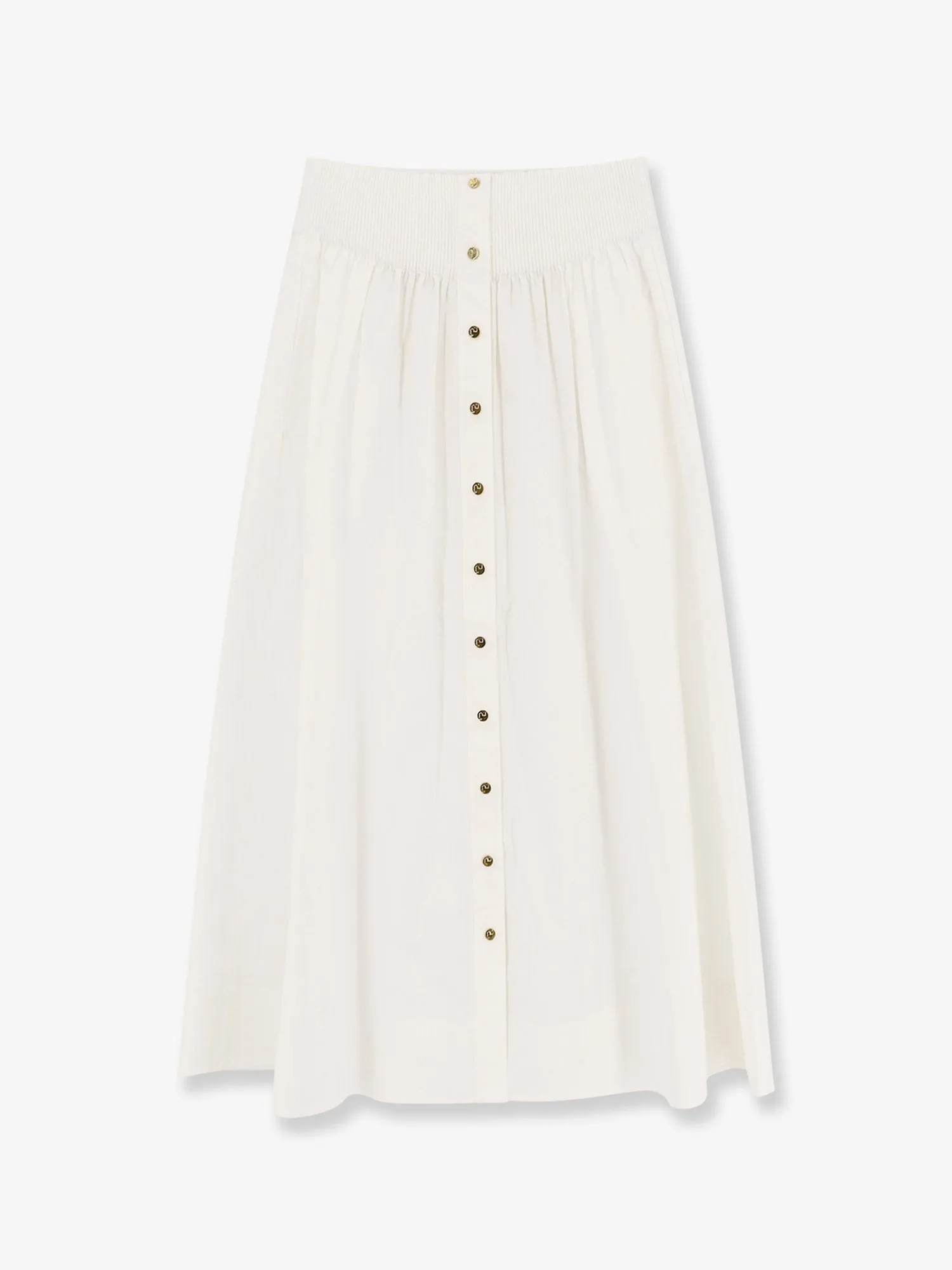 Tory Burch Cotton Skirt With Logoed Buttons