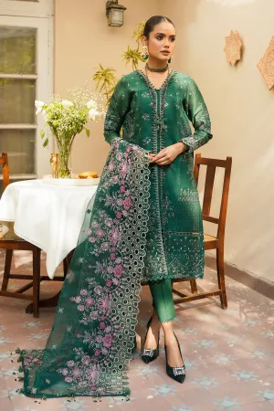 Traditional Green Embroidered Pakistani Kameez Salwar Suit