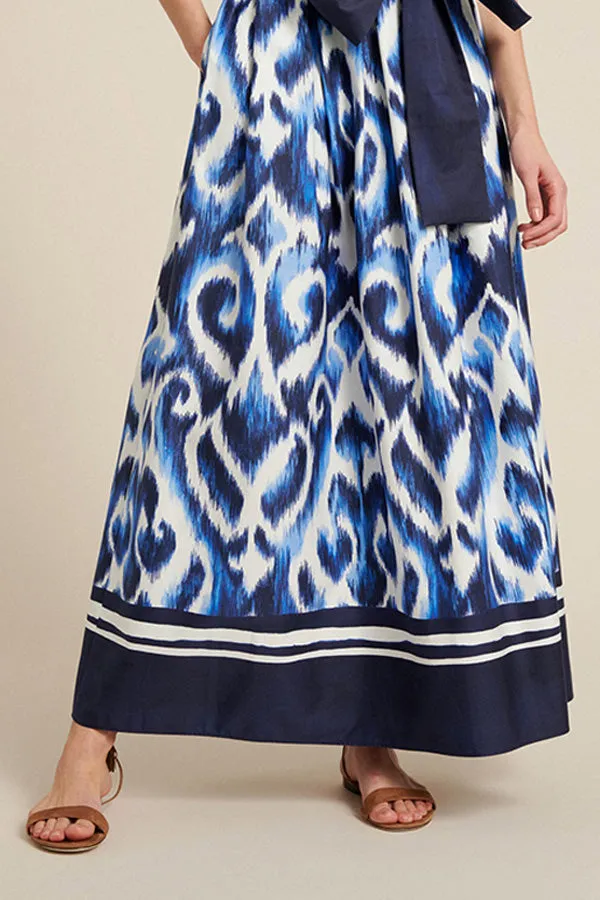 TRIM PRINTED SKIRT