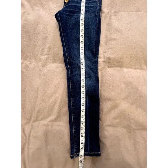 Veronica Beard Womens 25 Debbie 10' Skinny Ankle High Rise Jeans Blue Button Fly