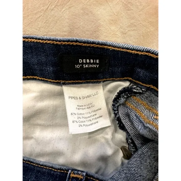 Veronica Beard Womens 25 Debbie 10' Skinny Ankle High Rise Jeans Blue Button Fly