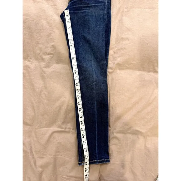 Veronica Beard Womens 25 Debbie 10' Skinny Ankle High Rise Jeans Blue Button Fly
