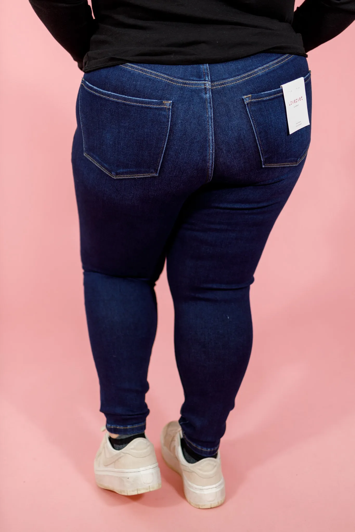 VERVET Dark Wash Ankle Skinny Jean, REG   CURVY