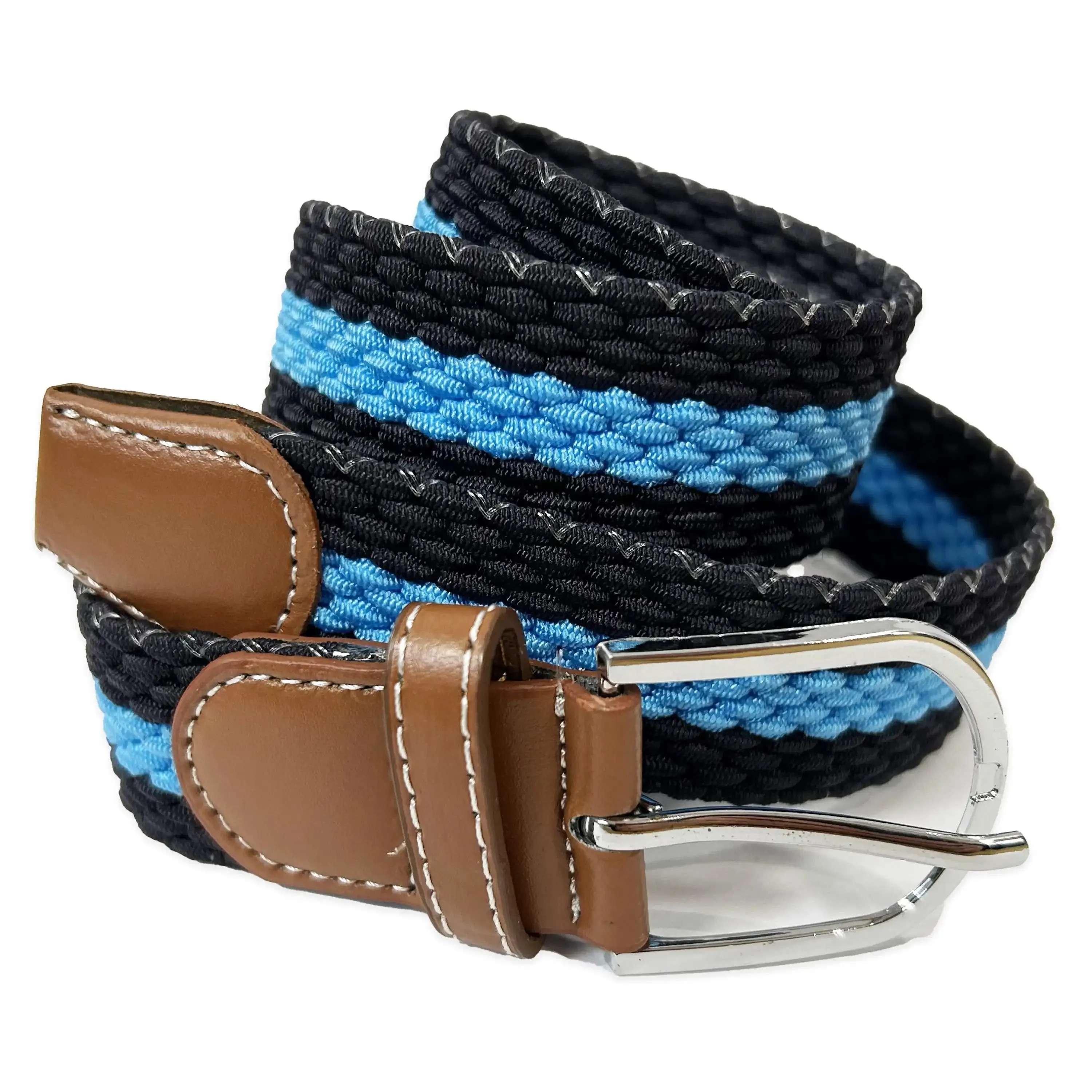 White Label Mens Webbing Elastic Stretch Belt Navy/Blue
