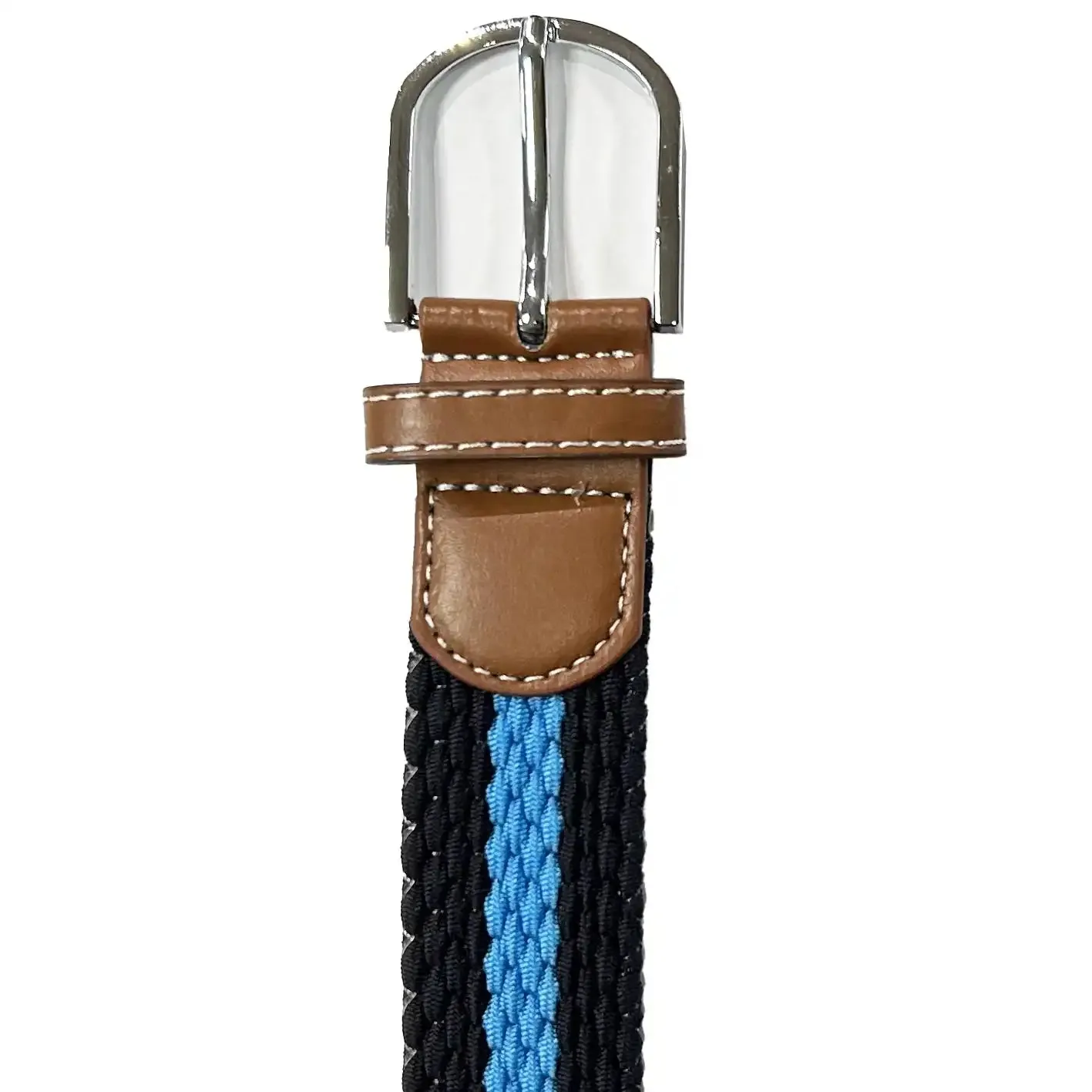 White Label Mens Webbing Elastic Stretch Belt Navy/Blue
