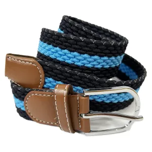 White Label Mens Webbing Elastic Stretch Belt Navy/Blue
