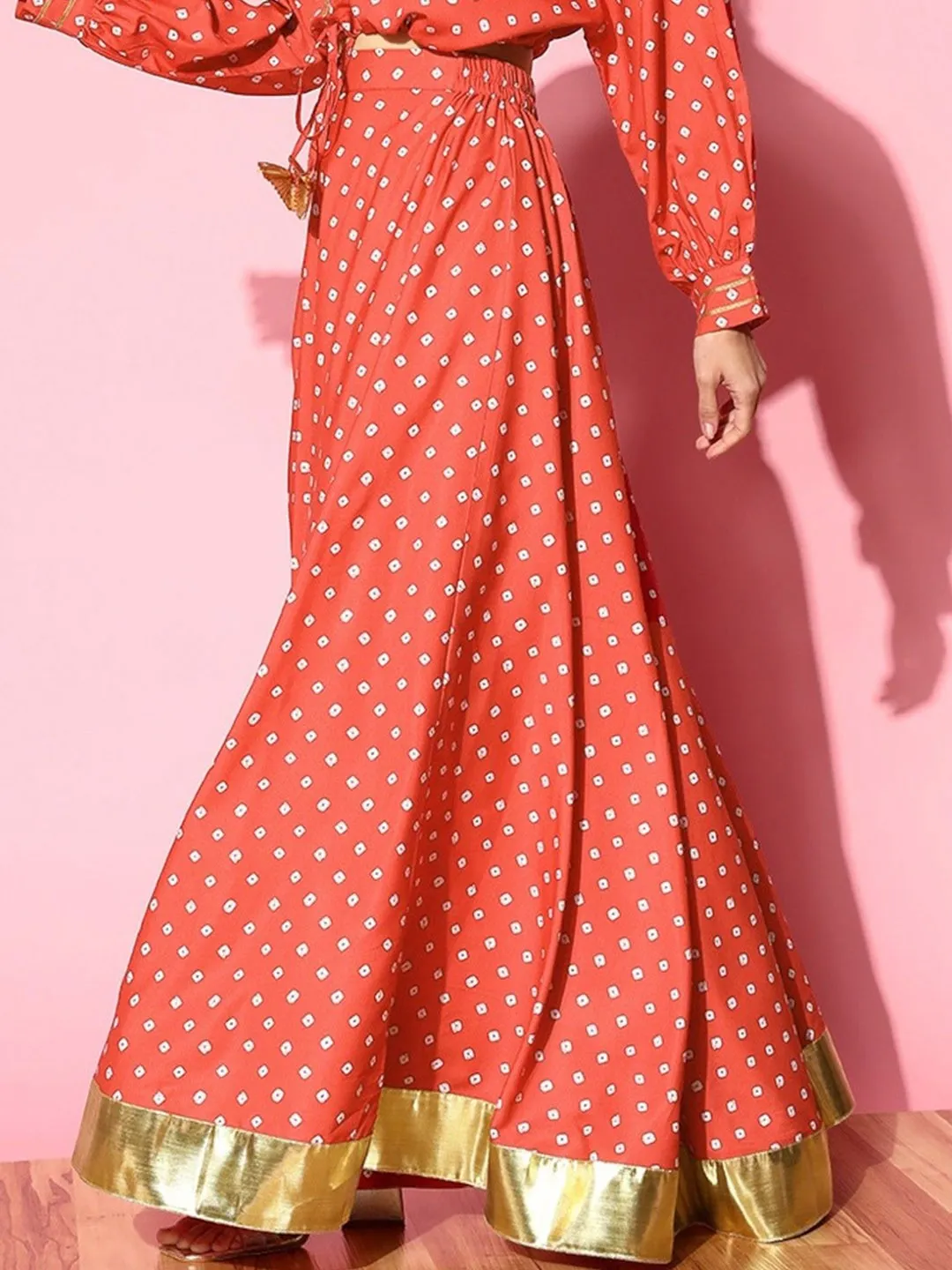 Women Printed Flared Maxi Skirt-AHSKCRDP-15028