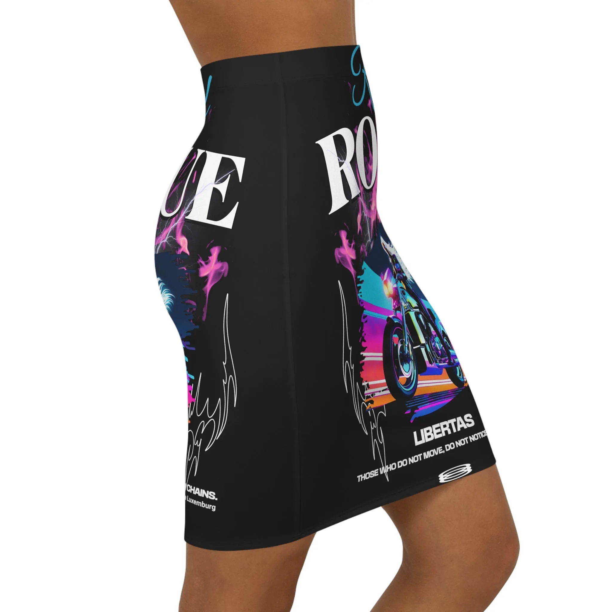 Women's Mid-Waist Pencil Skirt (AOP)