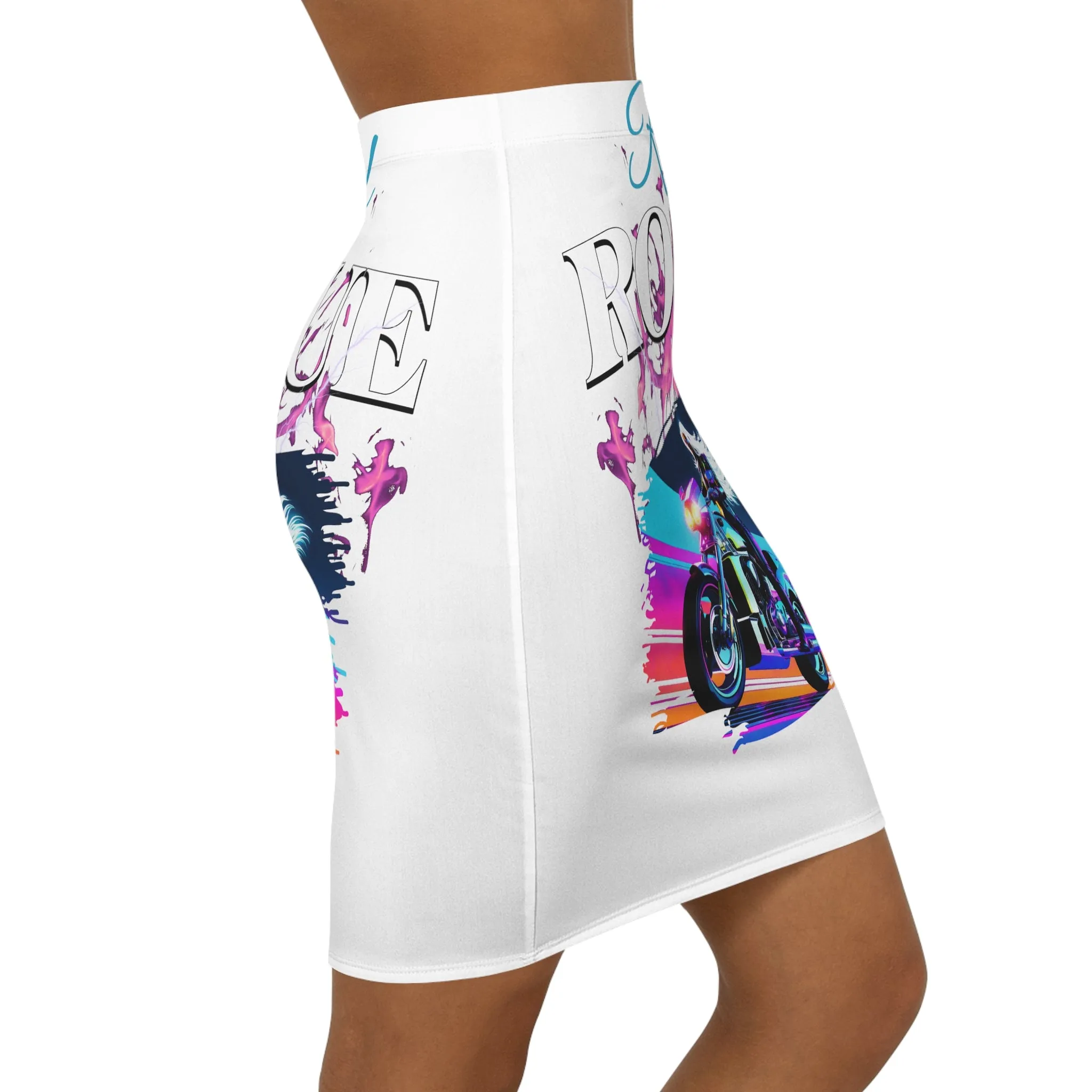 Women's Mid-Waist Pencil Skirt (AOP)