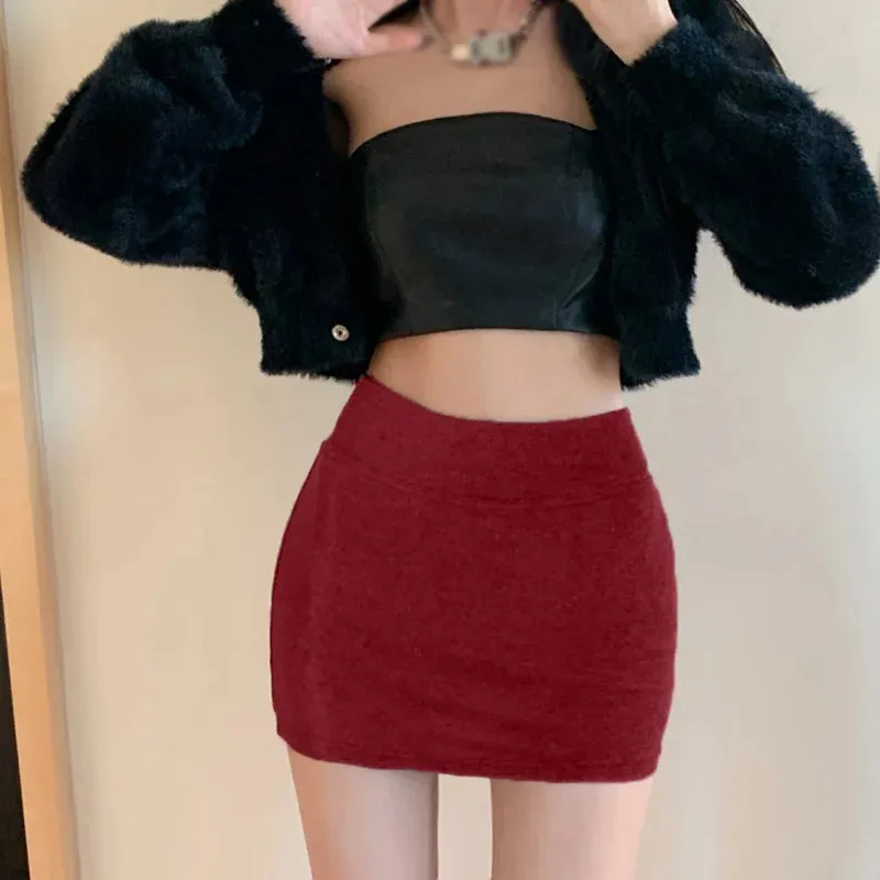 Women's Pencil Skirt Premium Bodycon Basic Stretch Above Knee Mini Pencil Skirts