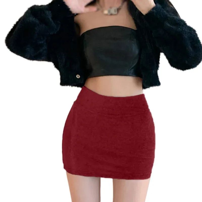 Women's Pencil Skirt Premium Bodycon Basic Stretch Above Knee Mini Pencil Skirts
