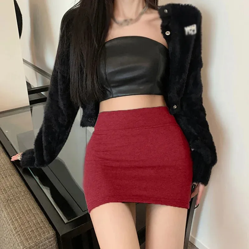 Women's Pencil Skirt Premium Bodycon Basic Stretch Above Knee Mini Pencil Skirts