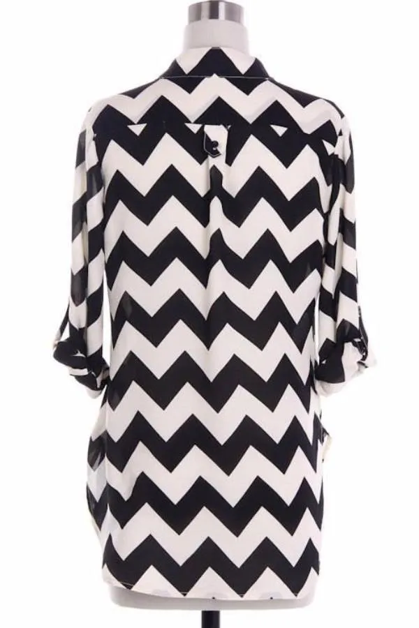 Yellow Chevron Blouse