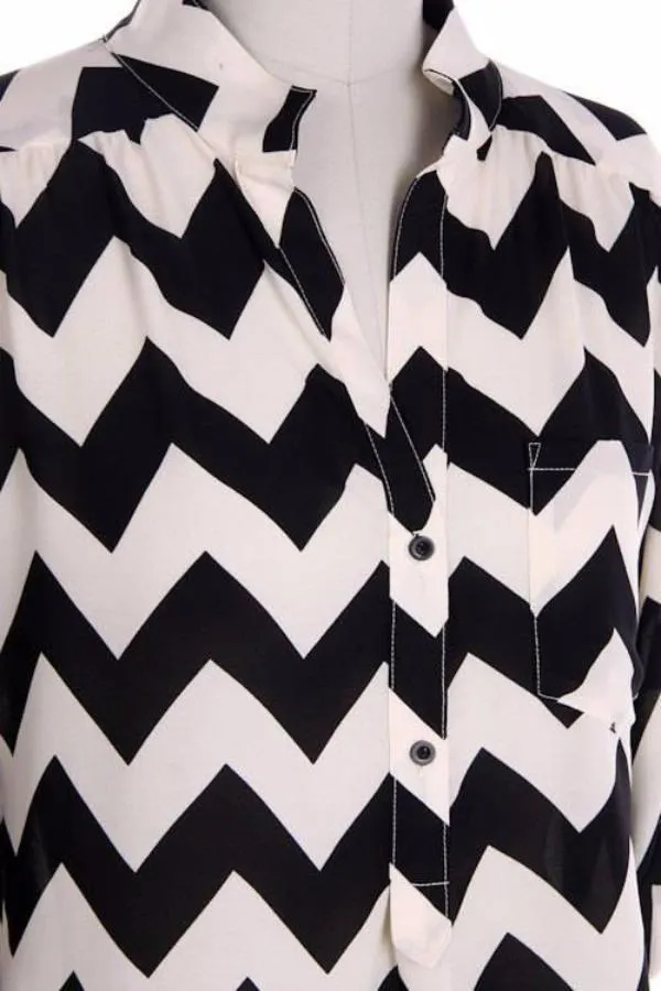 Yellow Chevron Blouse